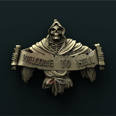 SKULL WELCOME SIGN 3D STL 3DWave
